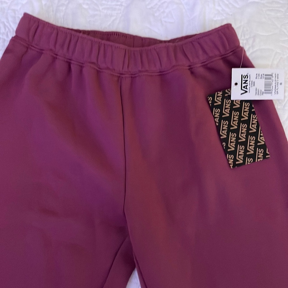 Small burgundy vans sweatpants brand new